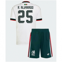 Mexiko Roberto Alvarado #25 Auswärtstrikot Kinder WM 2026 Kurzarm (+ kurze hosen)