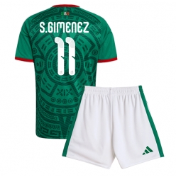 Mexiko Santiago Gimenez #11 Heimtrikot Kinder WM 2026 Kurzarm (+ kurze hosen)