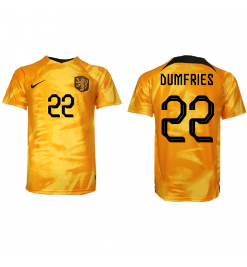 Niederlande Denzel Dumfries #22 Heimtrikot WM 2022 Kurzarm