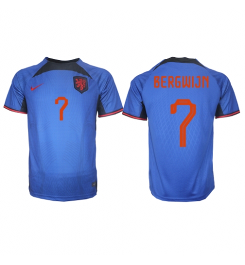 Niederlande Steven Bergwijn #7 Auswärtstrikot WM 2022 Kurzarm