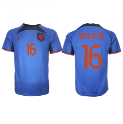 Niederlande Tyrell Malacia #16 Auswärtstrikot WM 2022 Kurzarm