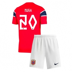 Norwegen Antonio Nusa #20 Heimtrikot Kinder WM 2026 Kurzarm (+ kurze hosen)