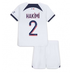 Paris Saint-Germain Achraf Hakimi #2 Auswärtstrikot Kinder 2023-24 Kurzarm (+ kurze hosen)