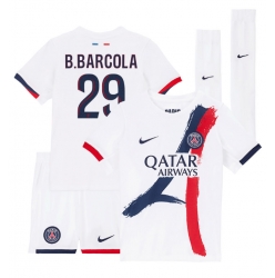 Paris Saint-Germain Bradley Barcola #29 Auswärtstrikot Kinder 2025-26 Kurzarm (+ kurze hosen)