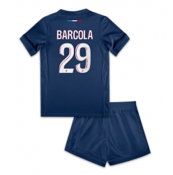 Paris Saint-Germain Bradley Barcola #29 Heimtrikot Kinder 2024-25 Kurzarm (+ kurze hosen)