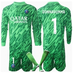 Paris Saint-Germain Gianluigi Donnarumma #1 Torwart Heimtrikot Kinder 2024-25 Langarm (+ kurze hosen)