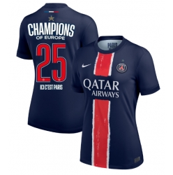 Paris Saint-Germain Heimtrikot Frauen 2024-25 UCL Champions Kurzarm