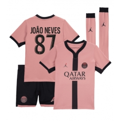 Paris Saint-Germain Joao Neves #87 3rd trikot Kinder 2024-25 Kurzarm (+ kurze hosen)