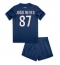 Paris Saint-Germain Joao Neves #87 Heimtrikot Kinder 2024-25 Kurzarm (+ kurze hosen)