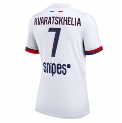Paris Saint-Germain Khvicha Kvaratskhelia #7 Auswärtstrikot Frauen 2025-26 Kurzarm
