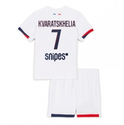 Paris Saint-Germain Khvicha Kvaratskhelia #7 Auswärtstrikot Kinder 2025-26 Kurzarm (+ kurze hosen)