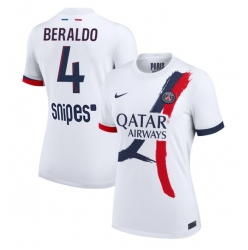 Paris Saint-Germain Lucas Beraldo #4 Auswärtstrikot Frauen 2025-26 Kurzarm