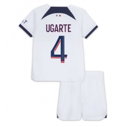 Paris Saint-Germain Manuel Ugarte #4 Auswärtstrikot Kinder 2023-24 Kurzarm (+ kurze hosen)