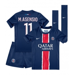 Paris Saint-Germain Marco Asensio #11 Heimtrikot Kinder 2024-25 Kurzarm (+ kurze hosen)