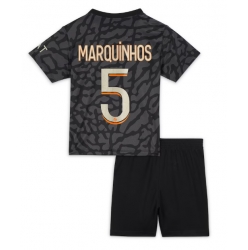 Paris Saint-Germain Marquinhos #5 3rd trikot Kinder 2023-24 Kurzarm (+ kurze hosen)