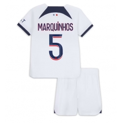 Paris Saint-Germain Marquinhos #5 Auswärtstrikot Kinder 2023-24 Kurzarm (+ kurze hosen)