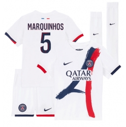 Paris Saint-Germain Marquinhos #5 Auswärtstrikot Kinder 2025-26 Kurzarm (+ kurze hosen)