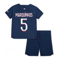 Paris Saint-Germain Marquinhos #5 Heimtrikot Kinder 2023-24 Kurzarm (+ kurze hosen)