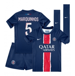 Paris Saint-Germain Marquinhos #5 Heimtrikot Kinder 2024-25 Kurzarm (+ kurze hosen)