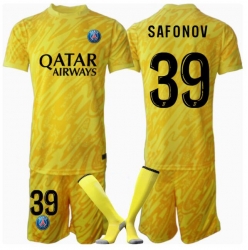 Paris Saint-Germain Matvei Safonov #39 Torwart 3rd trikot Kinder 2024-25 Kurzarm (+ kurze hosen)