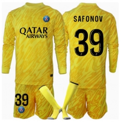 Paris Saint-Germain Matvei Safonov #39 Torwart 3rd trikot Kinder 2024-25 Langarm (+ kurze hosen)
