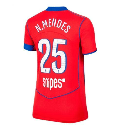 Paris Saint-Germain Nuno Mendes #25 3rd trikot Frauen 2025-26 Kurzarm Paris Saint-Germain Nuno Mendes #25 3rd trikot Frauen 2025-26 Kurzarm