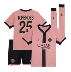 Paris Saint-Germain Nuno Mendes #25 3rd trikot Kinder 2024-25 Kurzarm (+ kurze hosen)