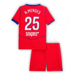Paris Saint-Germain Nuno Mendes #25 3rd trikot Kinder 2025-26 Kurzarm (+ kurze hosen)