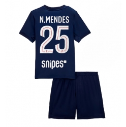 Paris Saint-Germain Nuno Mendes #25 Heimtrikot Kinder 2025-26 Kurzarm (+ kurze hosen)