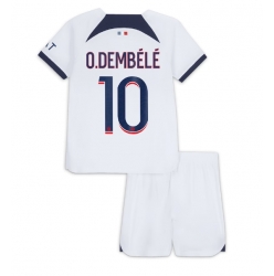 Paris Saint-Germain Ousmane Dembele #10 Auswärtstrikot Kinder 2023-24 Kurzarm (+ kurze hosen)