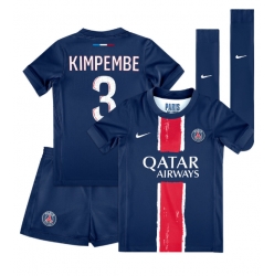 Paris Saint-Germain Presnel Kimpembe #3 Heimtrikot Kinder 2024-25 Kurzarm (+ kurze hosen)