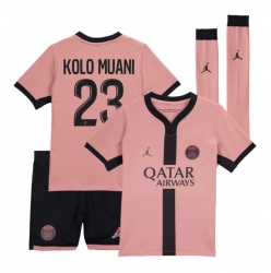Paris Saint-Germain Randal Kolo Muani #23 3rd trikot Kinder 2024-25 Kurzarm (+ kurze hosen)