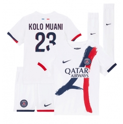 Paris Saint-Germain Randal Kolo Muani #23 Auswärtstrikot Kinder 2024-25 Kurzarm (+ kurze hosen)
