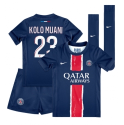 Paris Saint-Germain Randal Kolo Muani #23 Heimtrikot Kinder 2024-25 Kurzarm (+ kurze hosen)