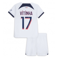 Paris Saint-Germain Vitinha Ferreira #17 Auswärtstrikot Kinder 2023-24 Kurzarm (+ kurze hosen)