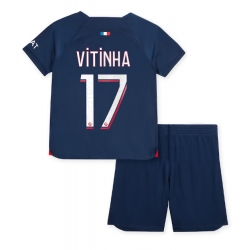 Paris Saint-Germain Vitinha Ferreira #17 Heimtrikot Kinder 2023-24 Kurzarm (+ kurze hosen)