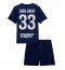 Paris Saint-Germain Warren Zaire-Emery #33 Heimtrikot Kinder 2025-26 Kurzarm (+ kurze hosen)