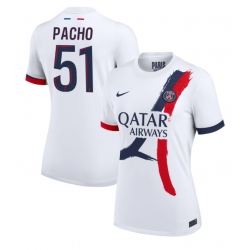Paris Saint-Germain Willian Pacho #51 Auswärtstrikot Frauen 2024-25 Kurzarm