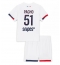 Paris Saint-Germain Willian Pacho #51 Auswärtstrikot Kinder 2025-26 Kurzarm (+ kurze hosen)