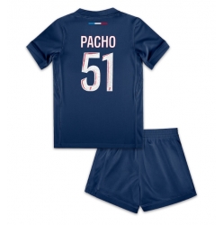 Paris Saint-Germain Willian Pacho #51 Heimtrikot Kinder 2024-25 Kurzarm (+ kurze hosen)