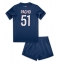 Paris Saint-Germain Willian Pacho #51 Heimtrikot Kinder 2024-25 Kurzarm (+ kurze hosen)