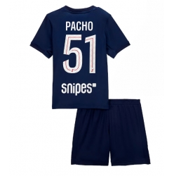 Paris Saint-Germain Willian Pacho #51 Heimtrikot Kinder 2025-26 Kurzarm (+ kurze hosen)