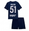 Paris Saint-Germain Willian Pacho #51 Heimtrikot Kinder 2025-26 Kurzarm (+ kurze hosen)