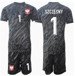 Polen Wojciech Szczesny #1 Torwart Auswärtstrikot Kinder EM 2024 Kurzarm (+ kurze hosen)