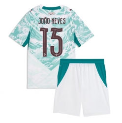 Portugal Joao Neves #15 Auswärtstrikot Kinder WM 2026 Kurzarm (+ kurze hosen)