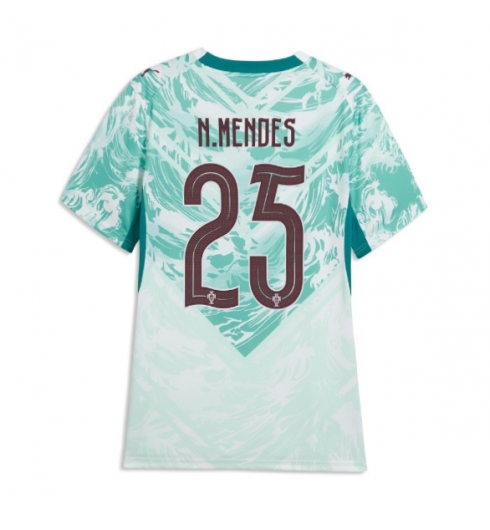 Portugal Nuno Mendes #25 Auswärtstrikot Frauen WM 2026 Kurzarm Portugal Nuno Mendes #25 Auswärtstrikot Frauen WM 2026 Kurzarm