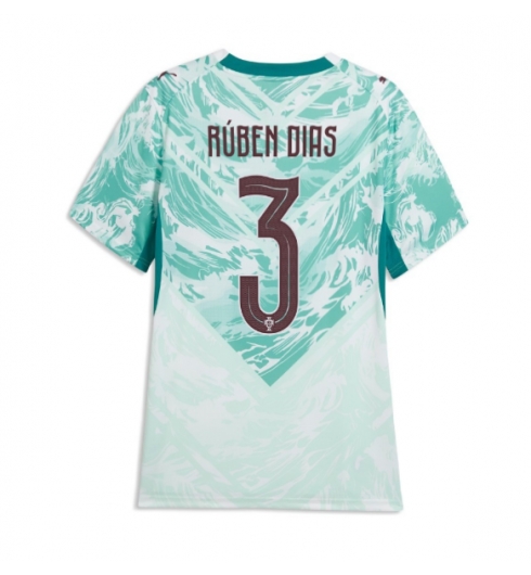Portugal Ruben Dias #3 Auswärtstrikot Frauen WM 2026 Kurzarm Portugal Ruben Dias #3 Auswärtstrikot Frauen WM 2026 Kurzarm