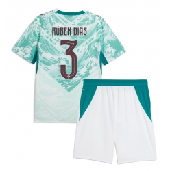 Portugal Ruben Dias #3 Auswärtstrikot Kinder WM 2026 Kurzarm (+ kurze hosen)