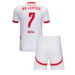 RB Leipzig Antonio Nusa #7 Heimtrikot Kinder 2024-25 Kurzarm (+ kurze hosen)