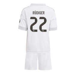 Real Madrid Antonio Rudiger #22 Heimtrikot Kinder 2025-26 Kurzarm (+ kurze hosen)